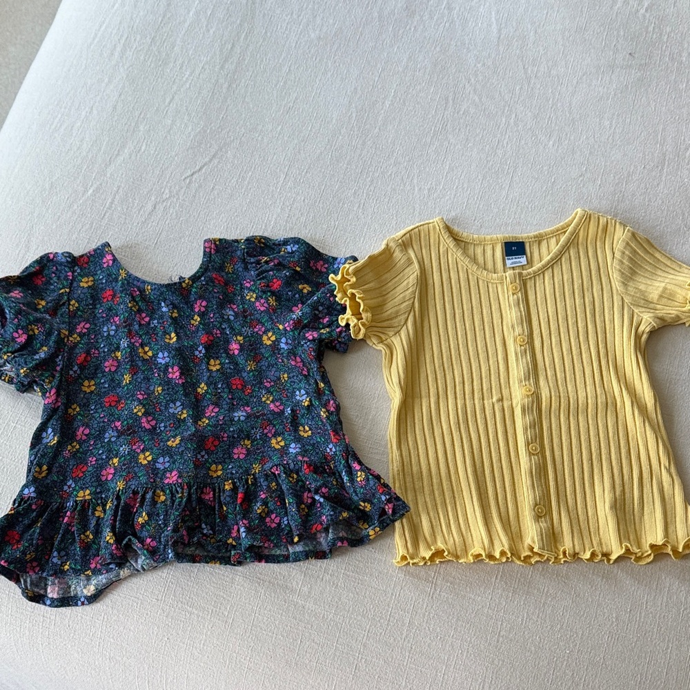 Old Navy Floral and Yellow Kids Blouse Set